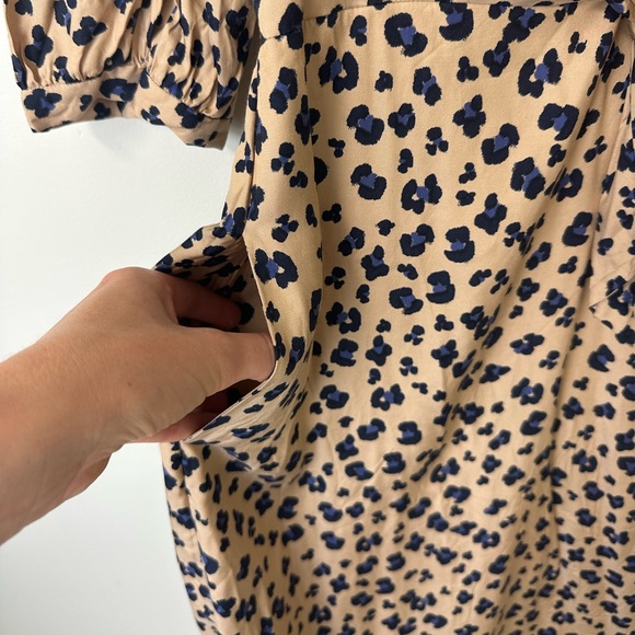 Rebecca Taylor Silk Cheetah Tie Front Dress Size 6 - Picture 11 of 14